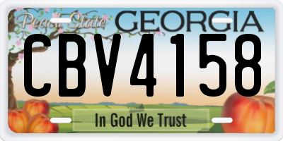 GA license plate CBV4158