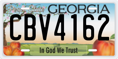 GA license plate CBV4162