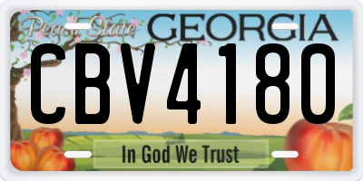 GA license plate CBV4180