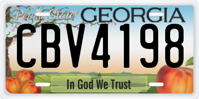 GA license plate CBV4198