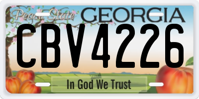 GA license plate CBV4226