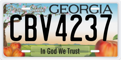 GA license plate CBV4237