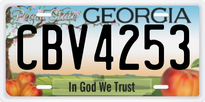 GA license plate CBV4253