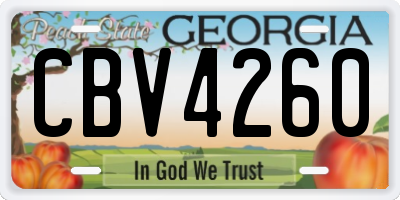 GA license plate CBV4260