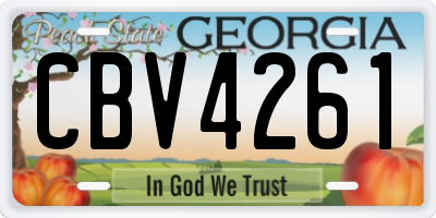 GA license plate CBV4261