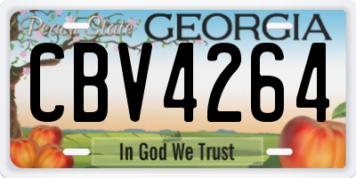 GA license plate CBV4264