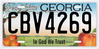 GA license plate CBV4269
