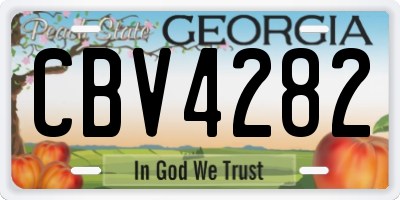GA license plate CBV4282