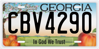 GA license plate CBV4290