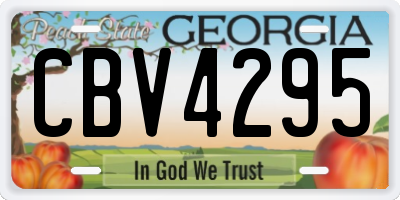 GA license plate CBV4295