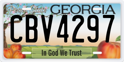 GA license plate CBV4297