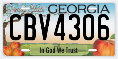 GA license plate CBV4306