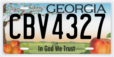 GA license plate CBV4327