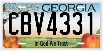 GA license plate CBV4331