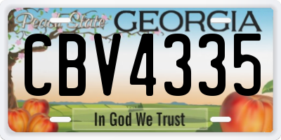 GA license plate CBV4335
