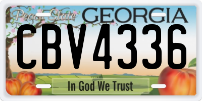 GA license plate CBV4336