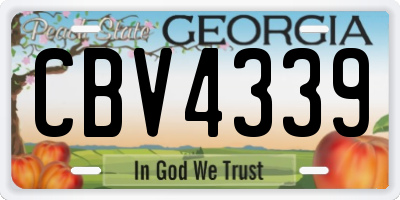 GA license plate CBV4339