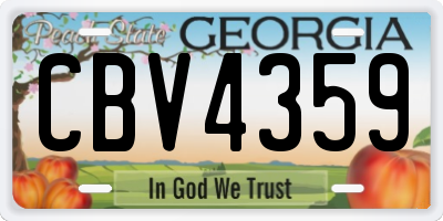 GA license plate CBV4359