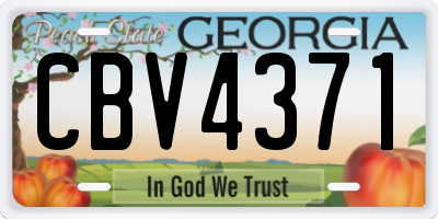 GA license plate CBV4371