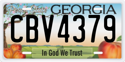 GA license plate CBV4379