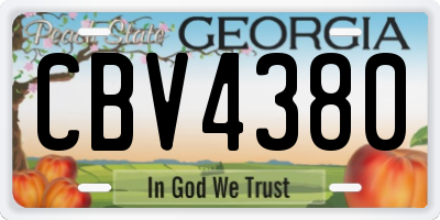 GA license plate CBV4380