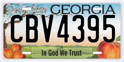 GA license plate CBV4395