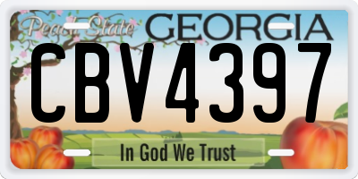 GA license plate CBV4397