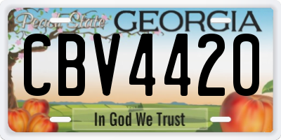 GA license plate CBV4420