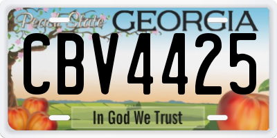 GA license plate CBV4425