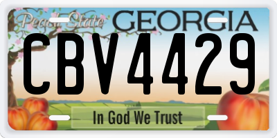 GA license plate CBV4429