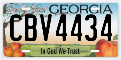 GA license plate CBV4434
