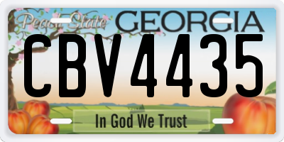 GA license plate CBV4435