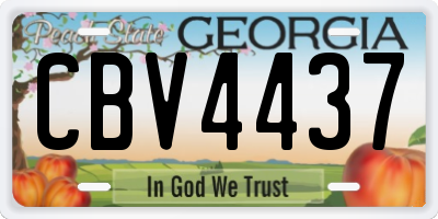 GA license plate CBV4437