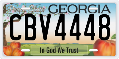 GA license plate CBV4448