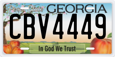 GA license plate CBV4449