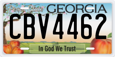 GA license plate CBV4462