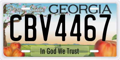 GA license plate CBV4467