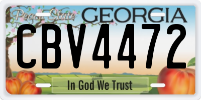GA license plate CBV4472