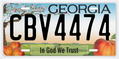 GA license plate CBV4474