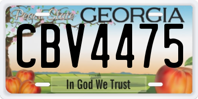 GA license plate CBV4475