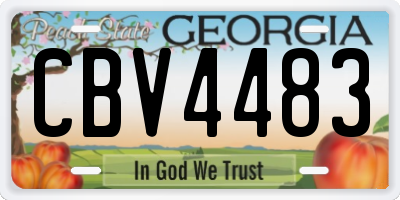 GA license plate CBV4483