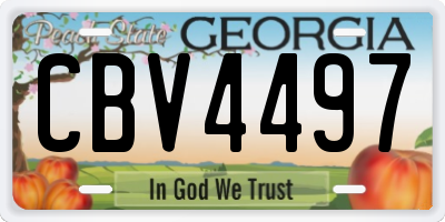 GA license plate CBV4497