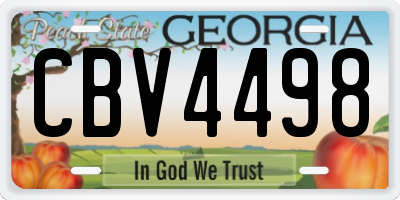 GA license plate CBV4498