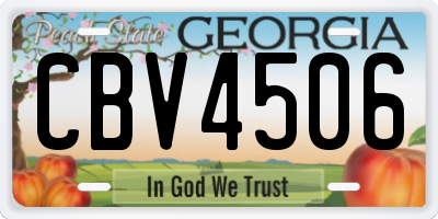 GA license plate CBV4506