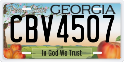 GA license plate CBV4507