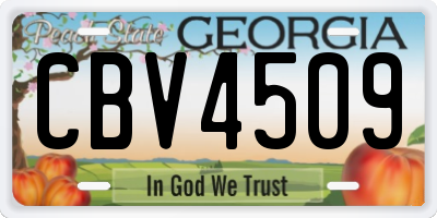 GA license plate CBV4509
