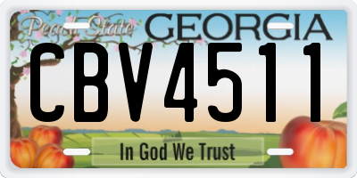 GA license plate CBV4511