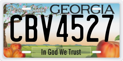 GA license plate CBV4527