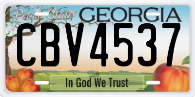 GA license plate CBV4537