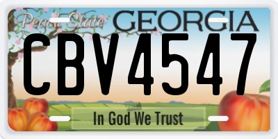 GA license plate CBV4547